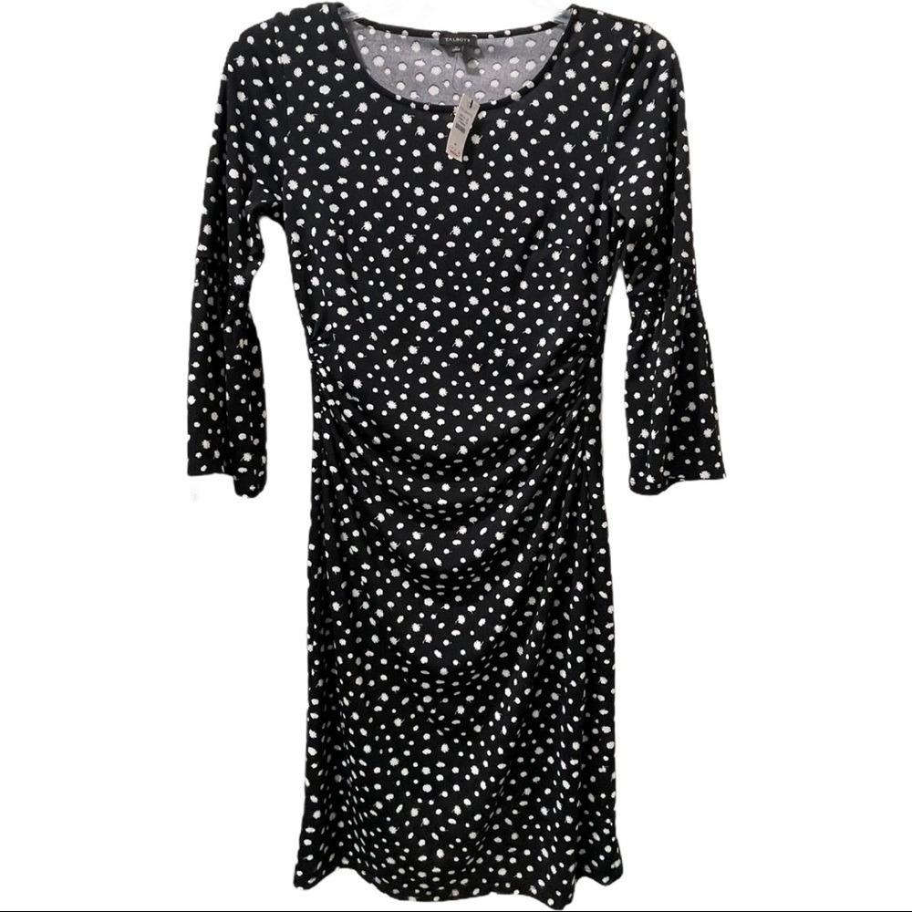 NWT- Talbots Dandelions dress. Size medium. Black and white